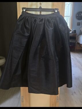 Pinup Couture Black Full Gathered Midi Skirt